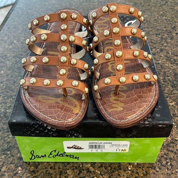 Sam Edelman Juniper Clay Leather with gold studs size 11 - Picture 1 of 6